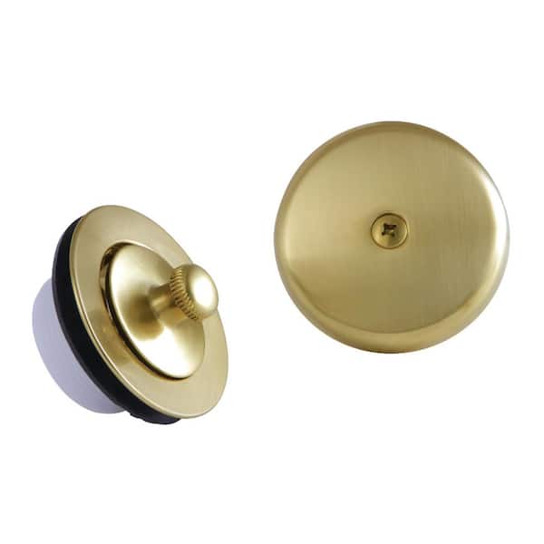 Overflow Faceplate with Lift and Twist Drain and Screws, Brushed Brass