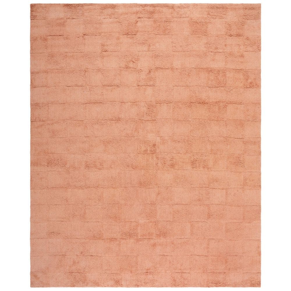 SAFAVIEH Easy Care Rust 8 ft. x 10 ft. High-Low Checkered Solid Area ...