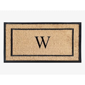 A1HC Border Beige 24 in. x 39 in. Rubber and Coir Heavy-Duty Outdoor Entrance Durable Monogrammed W Door Mat