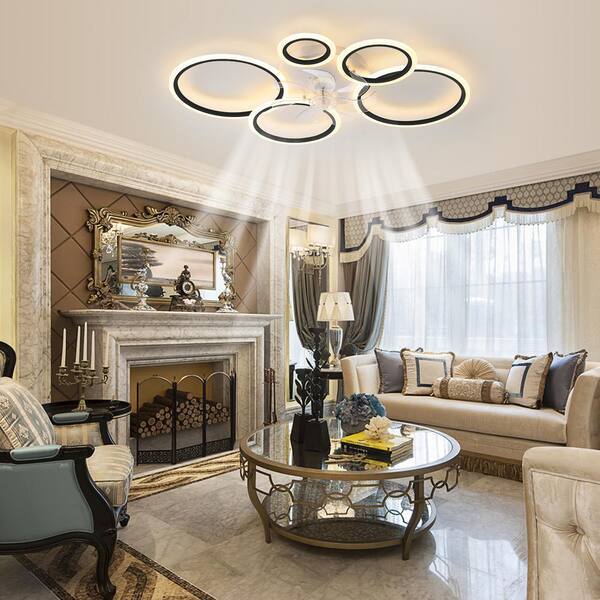 thumbnail image 2 of 39 Inch Smart Ceiling Fan With Lights – Dimmable LED, Remote & App Control, Black, Modern 2 of 5