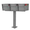 Mail Manager Street Safe X3 Rear Locking Mailbox Combo Kit, Surface Mount Post, Granite, 3-Compartment Security Cluster