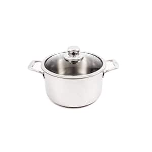 Premium Clad 6.3 qt. Round Stainless Steel Dutch Oven with Glass Lid