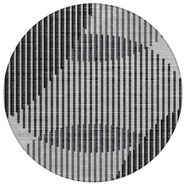 Chantille Machine Washable Indoor/Outdoor Abstract ACN1001 Gray 8 ft. x 8 ft. Area Rug
