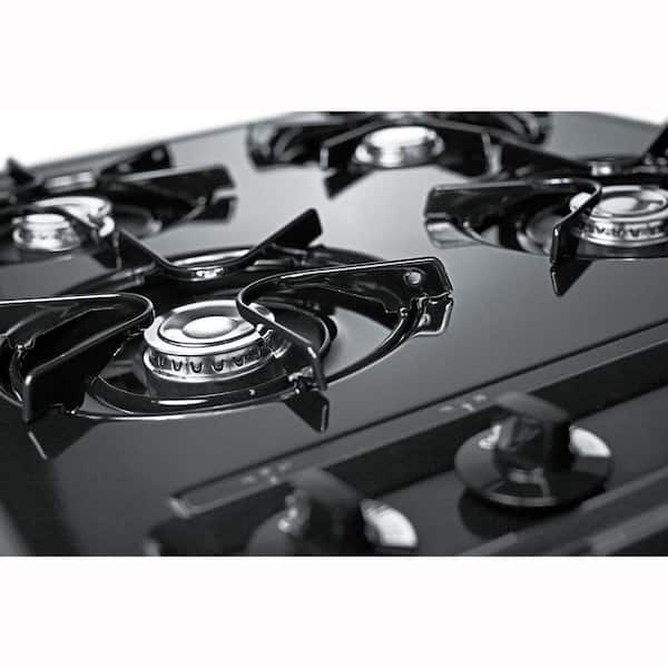 24 in. Gas Cooktop in Black with 4 Burners