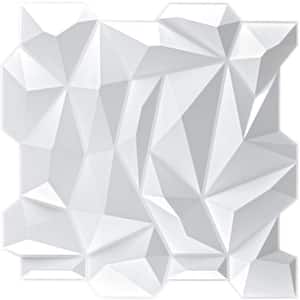 Diamond Decorative 3D PVC Wall Panel Jagged Matching-Matt White 19.7 in. x 19.7 in. (28.5 sq. ft. /Box）