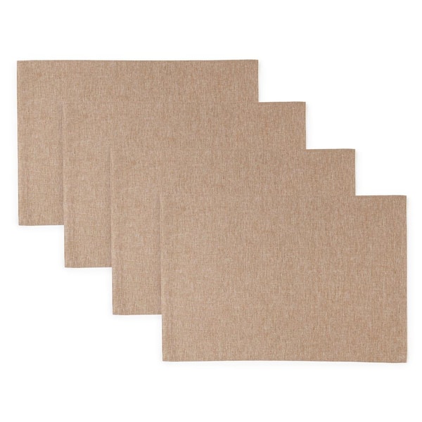 TOWN & COUNTRY LIVING Somers 13 in. W x 17.5 in. L Natural Beige Polyester Placemat (Set of 4)
