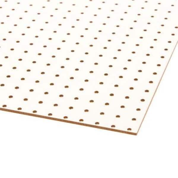 Unbranded 3/16 in. x 2 ft. x 4 ft. White Pegboard Project Panel