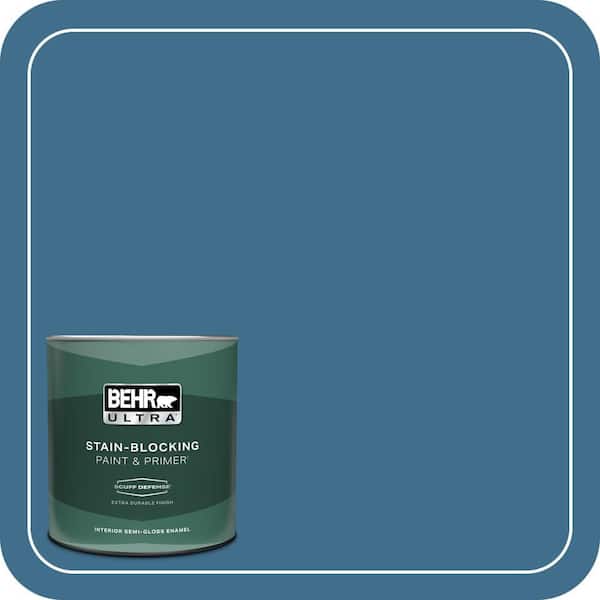 BEHR ULTRA 1 qt. #M500-5 Sojourn Blue Extra Durable Semi-Gloss Enamel Interior Paint & Primer