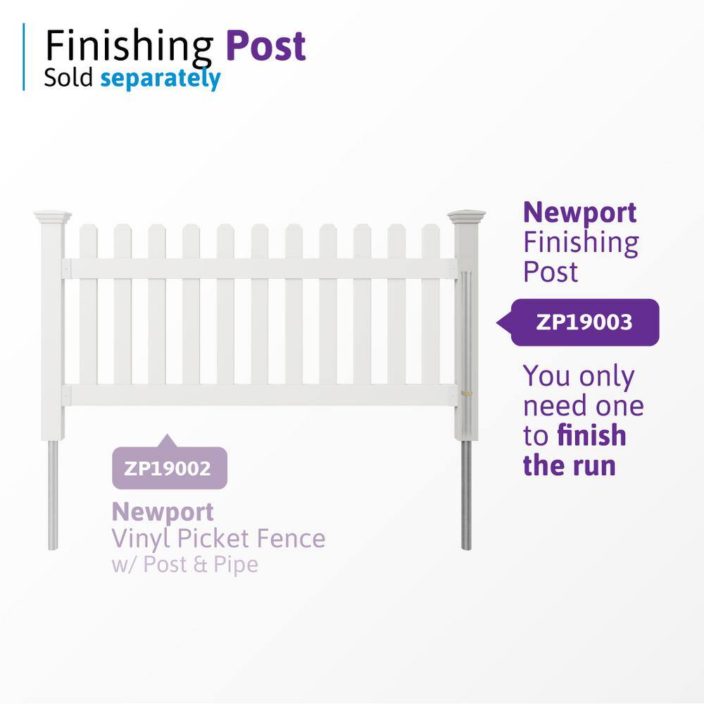 3ft H x 6ft W White Vinyl No Dig Picket Fence Panel
