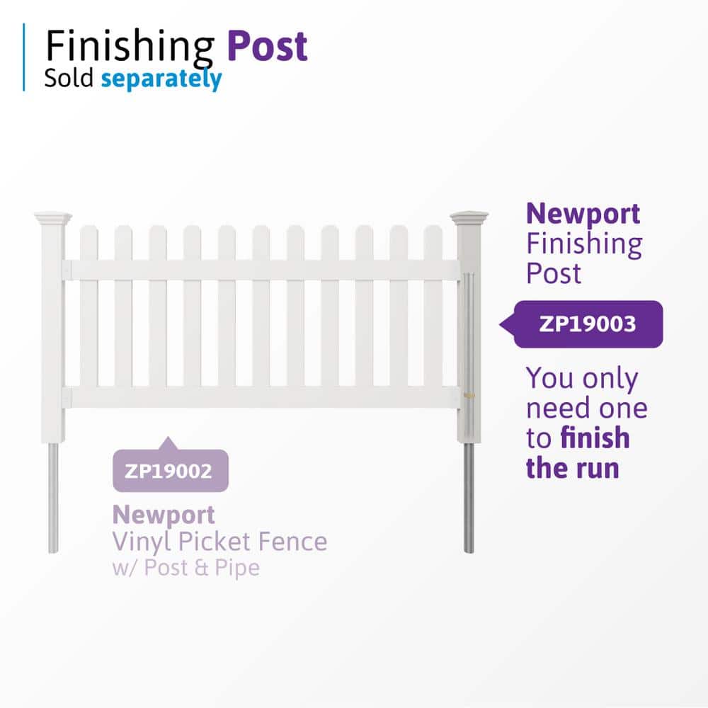 3ft H x 6ft W White Vinyl No Dig Picket Fence Panel