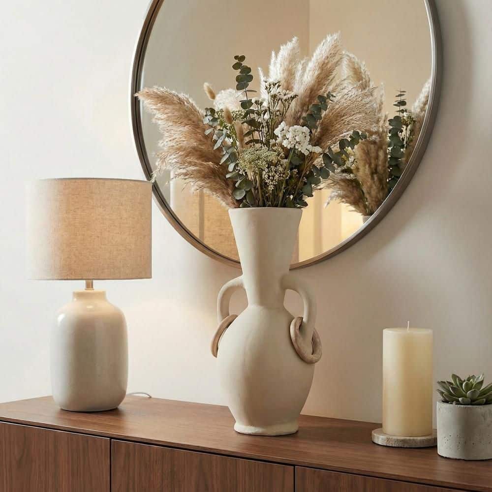 18 in. Ivory/Tan Ecomix Amphora Decorative Vase price history on PriceWatchPro