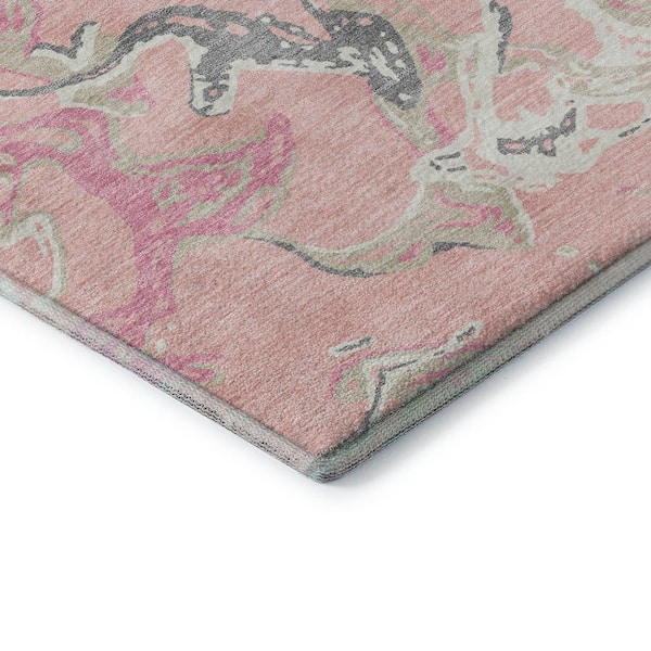 Mayfield Premium Machine Washable Abstract AMF1035 Pink 9 ft. x 12 ft. Area Rug