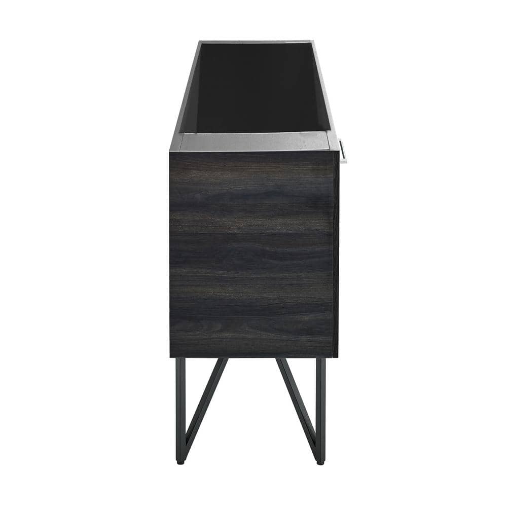 Annecy 60" Dark Brown Walnut Freestanding Double Bathroom Vanity