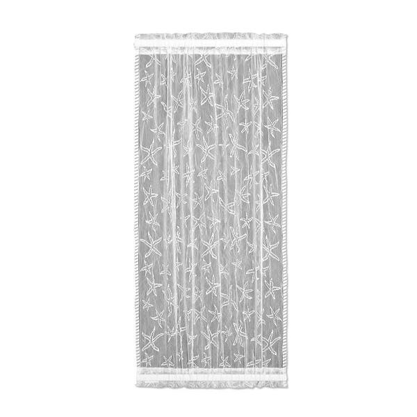 Heritage Lace White Coastal Rod Pocket Room Darkening Curtain - 15 in. W x 50 in. L