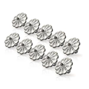 Cosmo Flower 1-5/6 in. Distressed White Patina Cabinet Knob (Pack of 10)