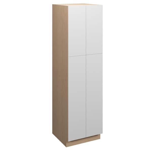 Ithaca Slab 24 in. W x 90 in. H x 24 in. D in Super White Plywood Assembled Pantry Cabinet