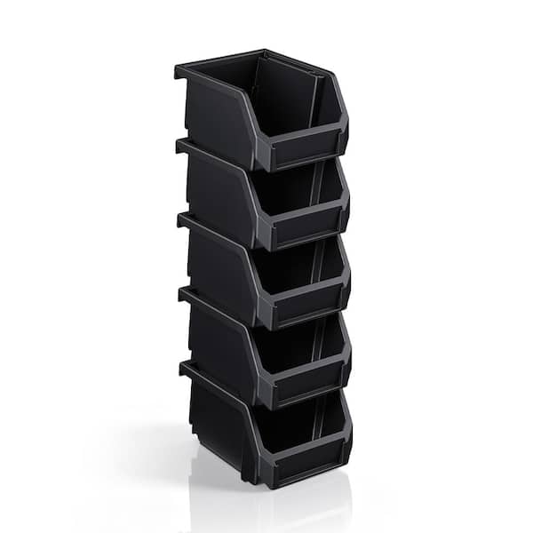 Sorbus Open Front Stackable Clothing Storage Bin – Closet Organizer - Extra Small, Set of 5, Black