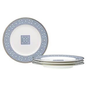 Infinity Blue 6.5 in. (Blue) Bone China Bread and Butter Plates, (Set of 4)