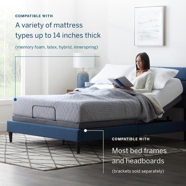 Lucid Comfort Collection Twin XL Adjustable Bed Base with Wireless