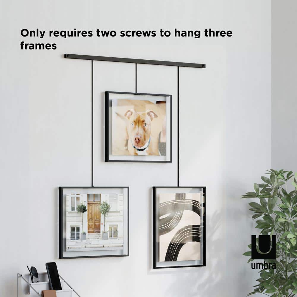 Black Iron Floating Wall Gallery Frame Set, 32"