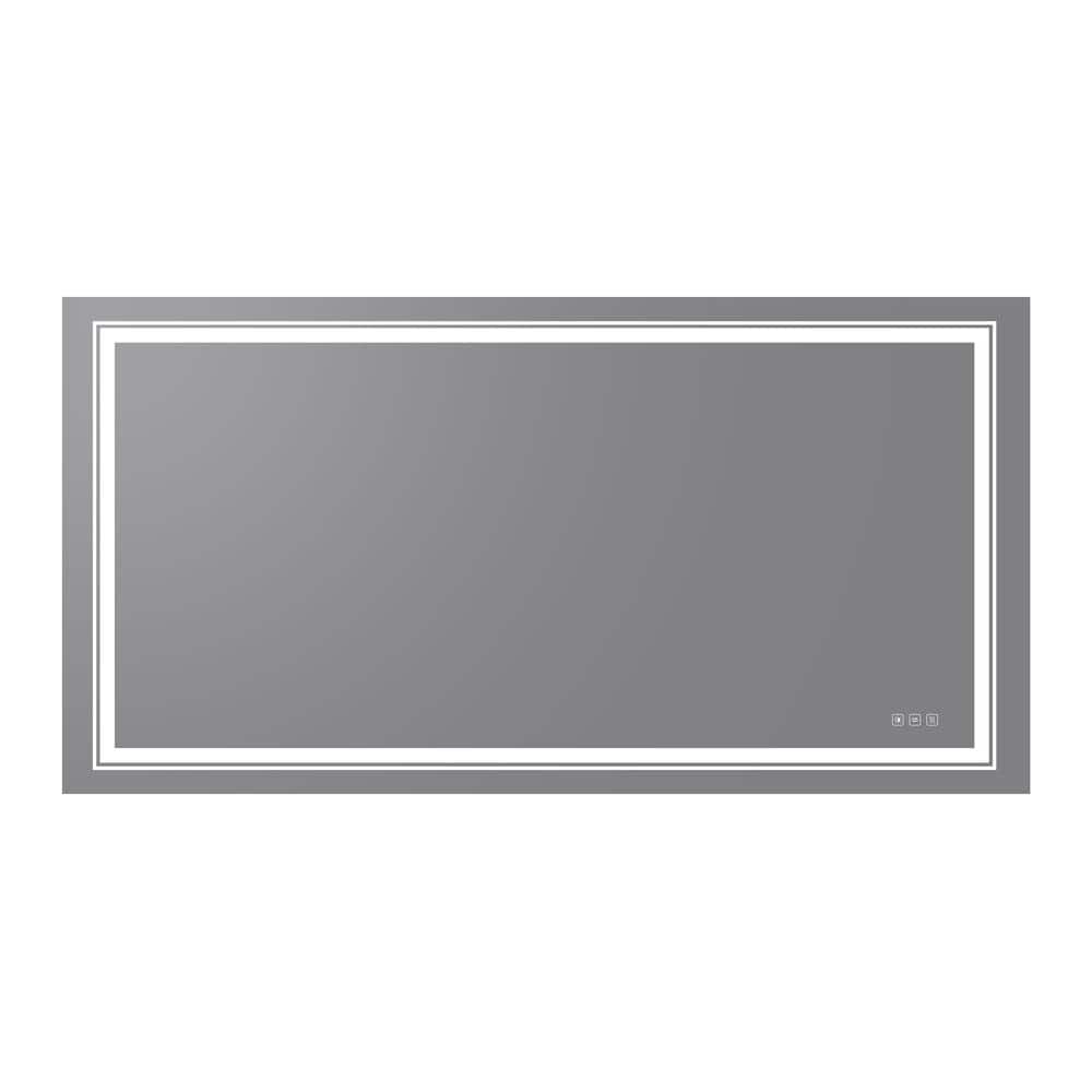 72- in. W x 36 in. H Rectangular Frameless LED Wall Bathroom Vanity Mirror 