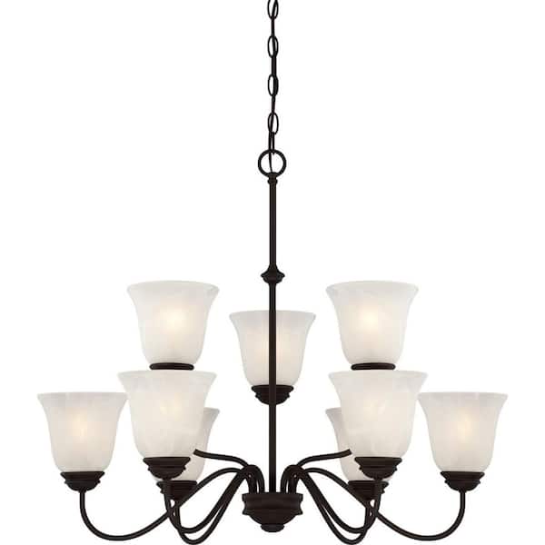 Volume Lighting Hammond 9-Light Antique Bronze Interior Chandelier