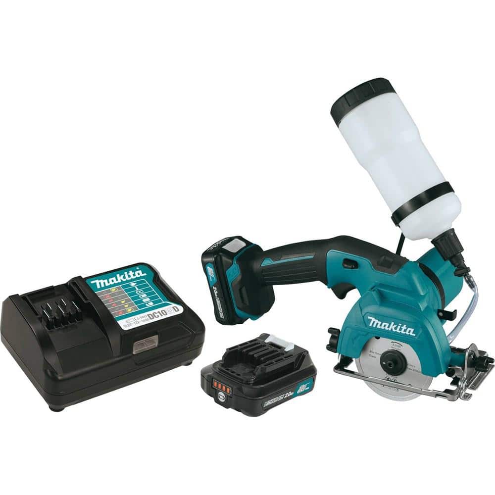 Makita max Lithium-Ion Cordless 3-3/8 in. Tile/Glass Saw Kit CC02R1 - The Home Depot