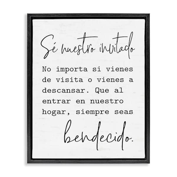 Stupell Industries You Are Invited Translation by Lettered and Lined Black Floater Frame Typography Graphic Art Print 21 in. x 17 in.