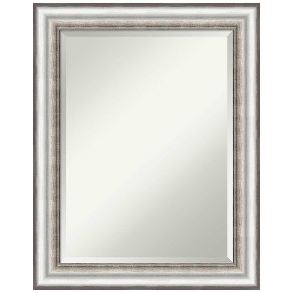 Elegant Rectangular Wall Mirror with Silver Embossed Frame