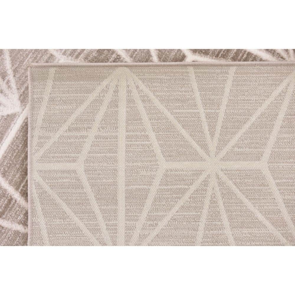 Brown Geometric Stain-Resistant Rectangular Area Rug