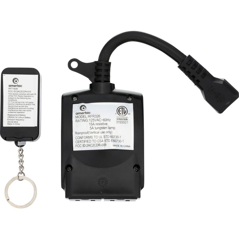 Black Weatherproof Outdoor Wireless Remote Control Kit