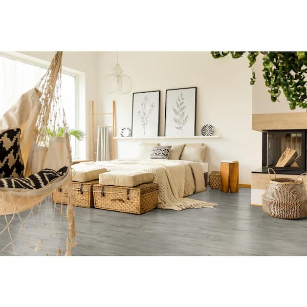 Turin Gris 12 MIL x 7 in. x 48 in. Waterproof Click Lock Vinyl Plank Flooring (19.02 sq. ft./case)