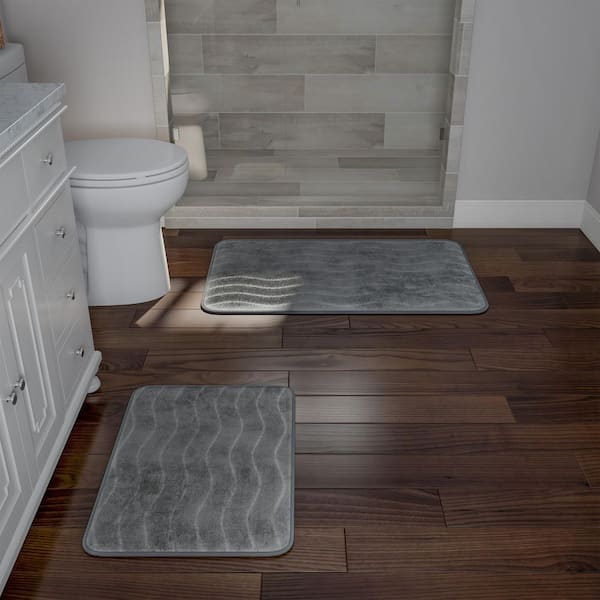 2-Piece Platinum Memory Foam Bath Mat Set