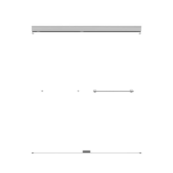 Rory 48 in. to 60 in. W x 5 in. D Traditional Semi Frameless Sliding Shower/Tub Hardware Assembly Kit in Chrome
