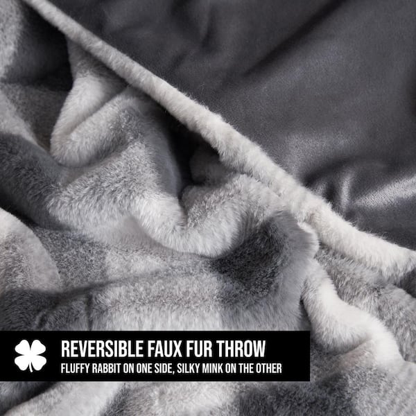 Plush Faux Fur Throw Blanket Reversible Purple - Bed Bath & Beyond