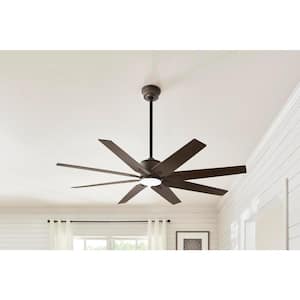 Milbourne 60 in. Integrated LED Indoor Espresso Bronze Ceiling Fan with Light and Remote Control
