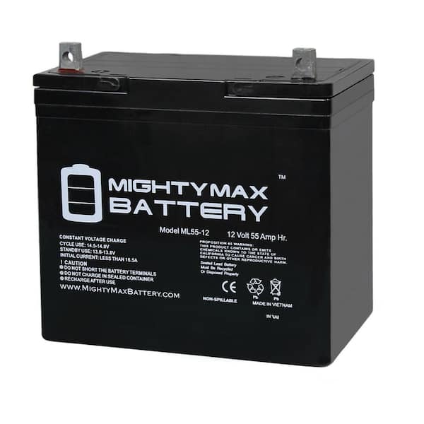 MIGHTY MAX BATTERY 12V 55Ah Battery for Pride Mobility Maxima 4 Wheel  Scooter SC940 MAX3497723 - The Home Depot