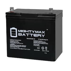 12-Volt 55 Ah Rechargeable Sealed Lead Acid (SLA) Battery