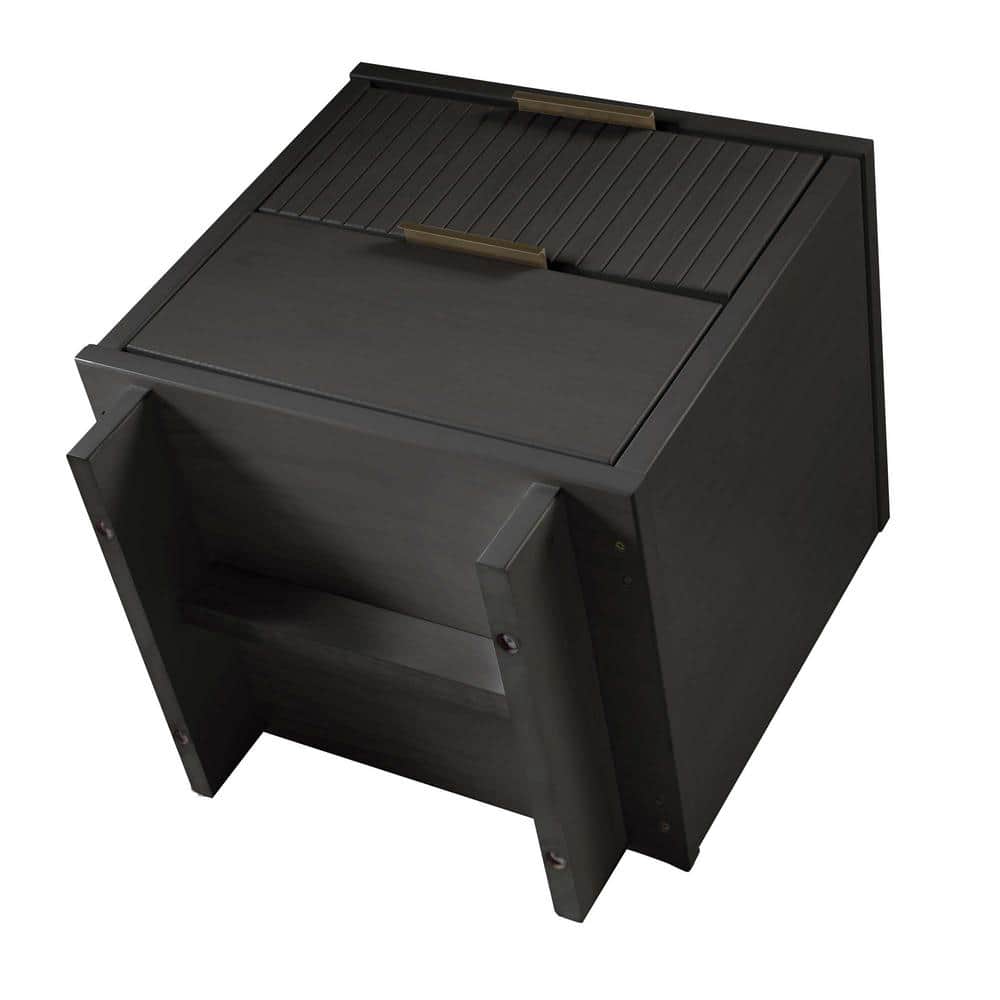 Granville Dark Gray Pine 2-Drawer Nightstands Set of 2