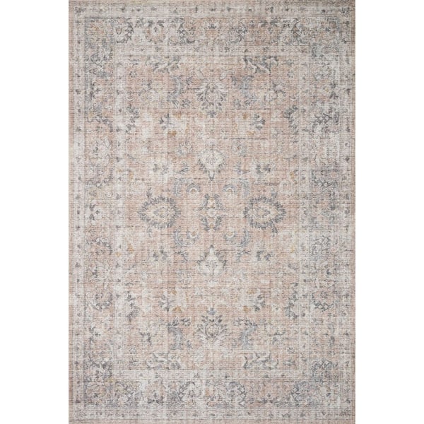 StyleWell Natalie Grey Blush 8 Ft. x 10 Ft. Shabby Chic Distressed Printed Area Rug