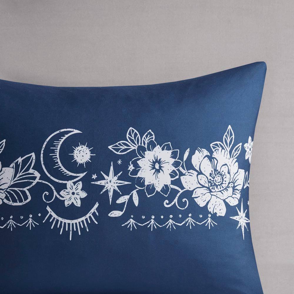 Navy Microfiber Celestial Full Bedspread Set