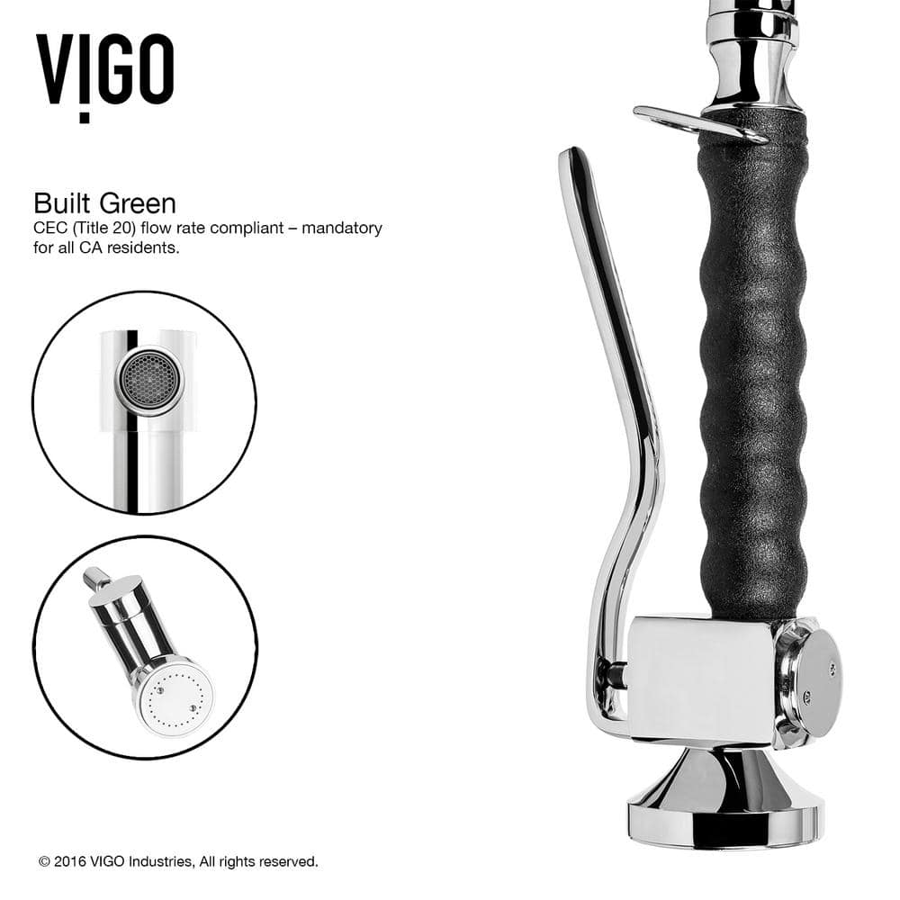 Zurich 27" Chrome Brass Pull-Down Kitchen Faucet