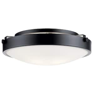 Lytham 17.25 in. 3-Light Black Contemporary Hallway Flush Mount Ceiling Light