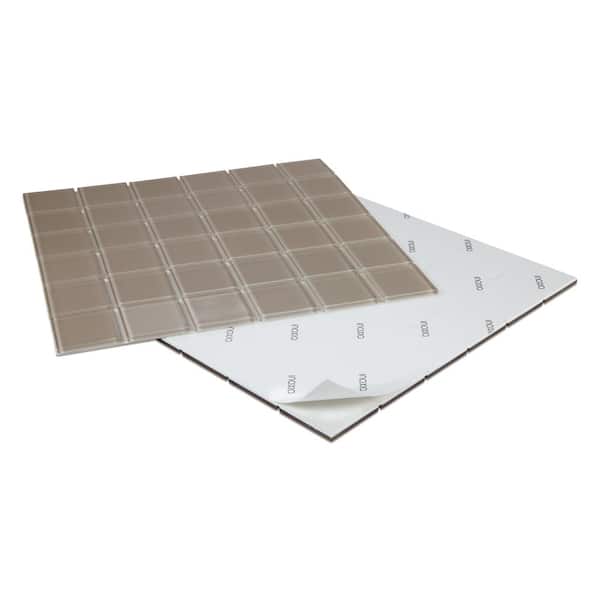 SpeedTiles Oak Taupe 11.73 in. x 11.73 in. x 5 mm Glass Peel and Stick Wall Mosaic Tile (5.74 sq. ft. / 6-pack)