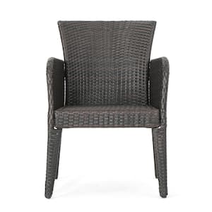 Brown Iron PE Outdoor Dining Chair