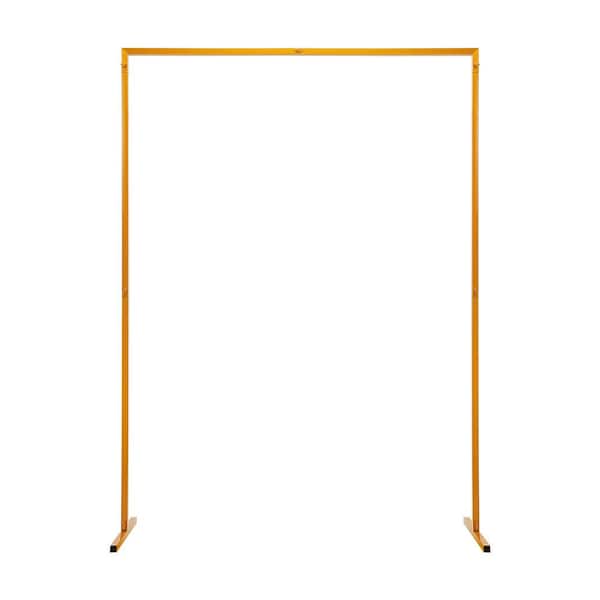 YIYIBYUS 78.8 in. x 59 in. Yellow Metal Arch Wedding Garden Backdrop Decoration Arbor