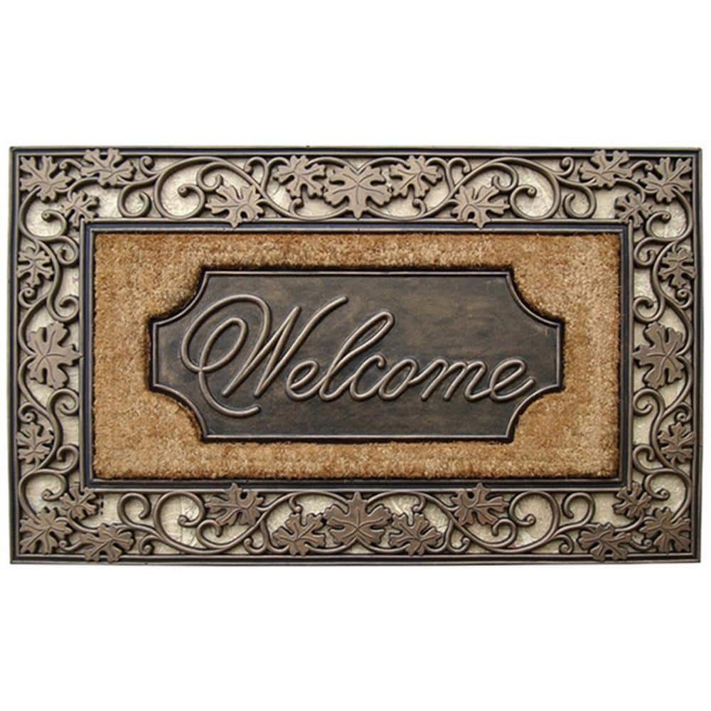 A1HC First Impression Brush Brown 23 in. x 38 in. Rubber and Coir