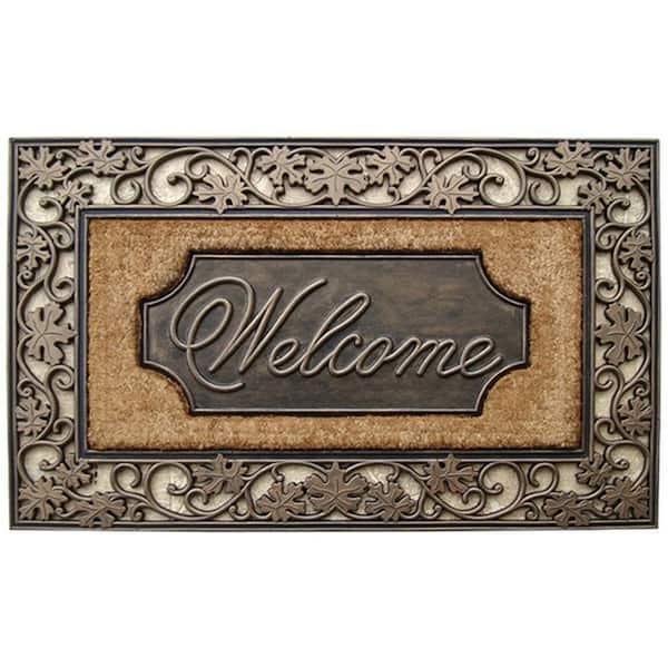 A1HC First Impression Brush Brown 23 in. x 38 in. Rubber and Coir