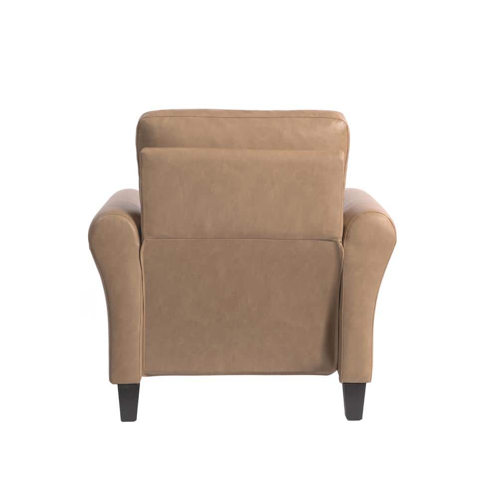 Brown Faux Leather Lawson Accent Chair with Tapered Legs