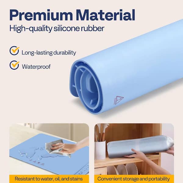 Large Blue Food Warming Mat - Electric Silicone Heating Tray For Buffets, Parties, Keep Food Hot